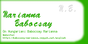 marianna babocsay business card